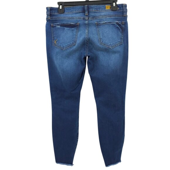 Kut From The Kloth Distressed Ankle Jeans Womens Size 6 Frayed Hem Skinny Denim - Picture 2 of 15